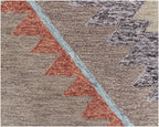 Hand Tufted 5X8  8X10  Brown Rust wool Geometric handmade rug for living room, bedroom and dining room
