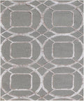 Hand Tufted 5X8, 8X11 Silver, Charcoal & Green wool and viscose  geometric pattern modern rug for living room, bedroom and dining room