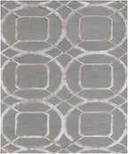 Hand Tufted 5X8, 8X11 Silver, Charcoal & Green wool and viscose  geometric pattern modern rug for living room, bedroom and dining room