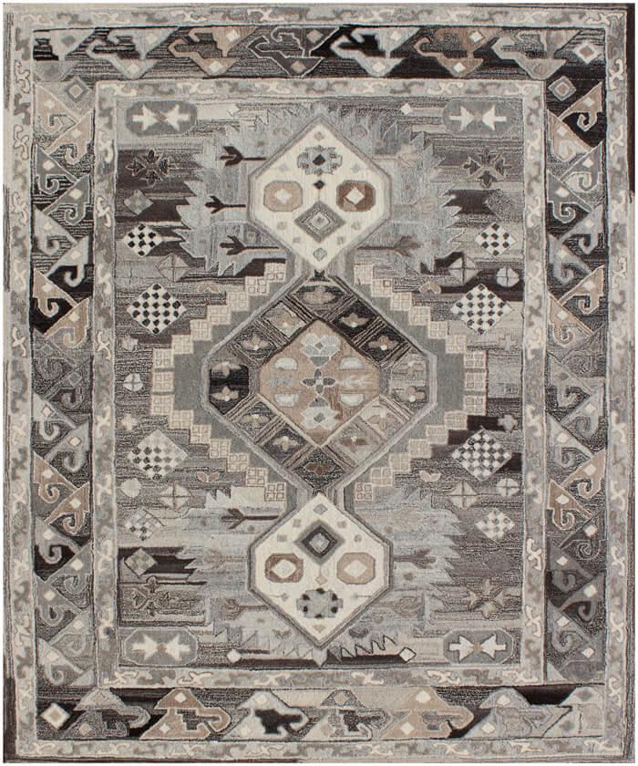 Hand-Tufted Geometric Tribal Rug | Earthy Neutral Tones