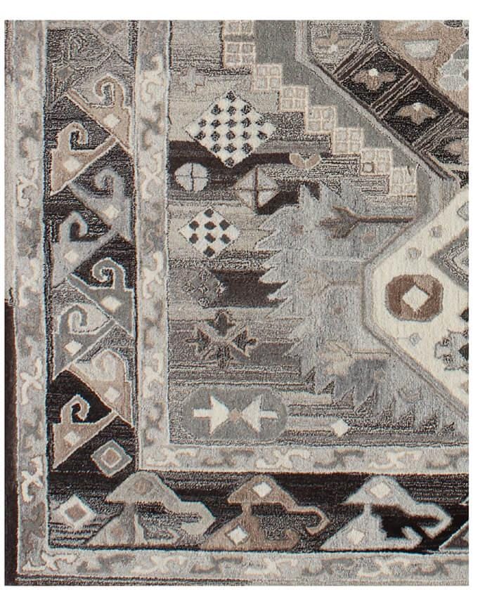 Hand Tufted 5X8 Natural Wool Geometrical modern rug for living room