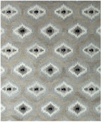 Hand Tufted 5X8 & 8X11 Natural Wool Geometric pattern rug for living room