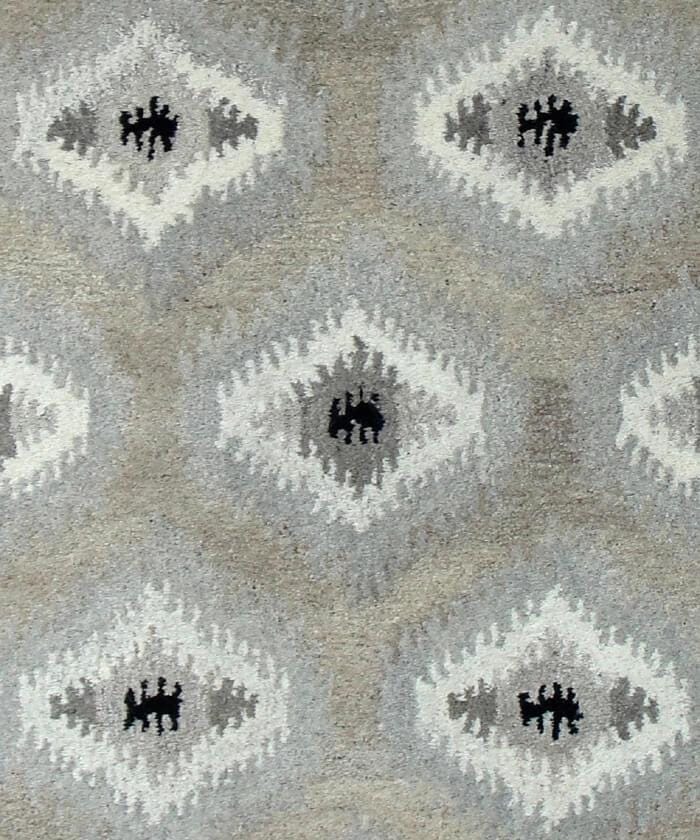 Hand Tufted 5X8 & 8X11 Natural Wool Geometric pattern rug for living room
