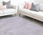 Modern Distressed Silver Handloom Rug | Wool & Bamboo Silk Blend