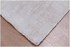 Modern Distressed Silver Handloom Rug | Wool & Bamboo Silk Blend