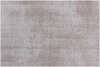 Modern Distressed Silver Handloom Rug | Wool & Bamboo Silk Blend