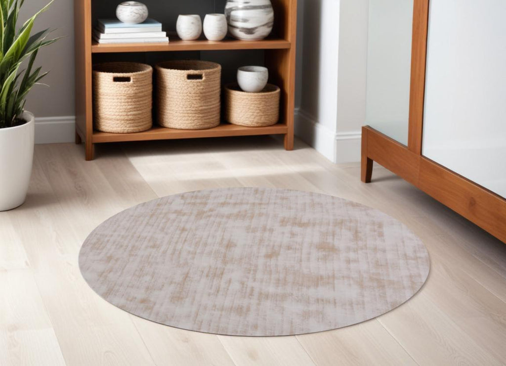 Modern Distressed Beige Rug | Premium Tencel & Handloom Wool