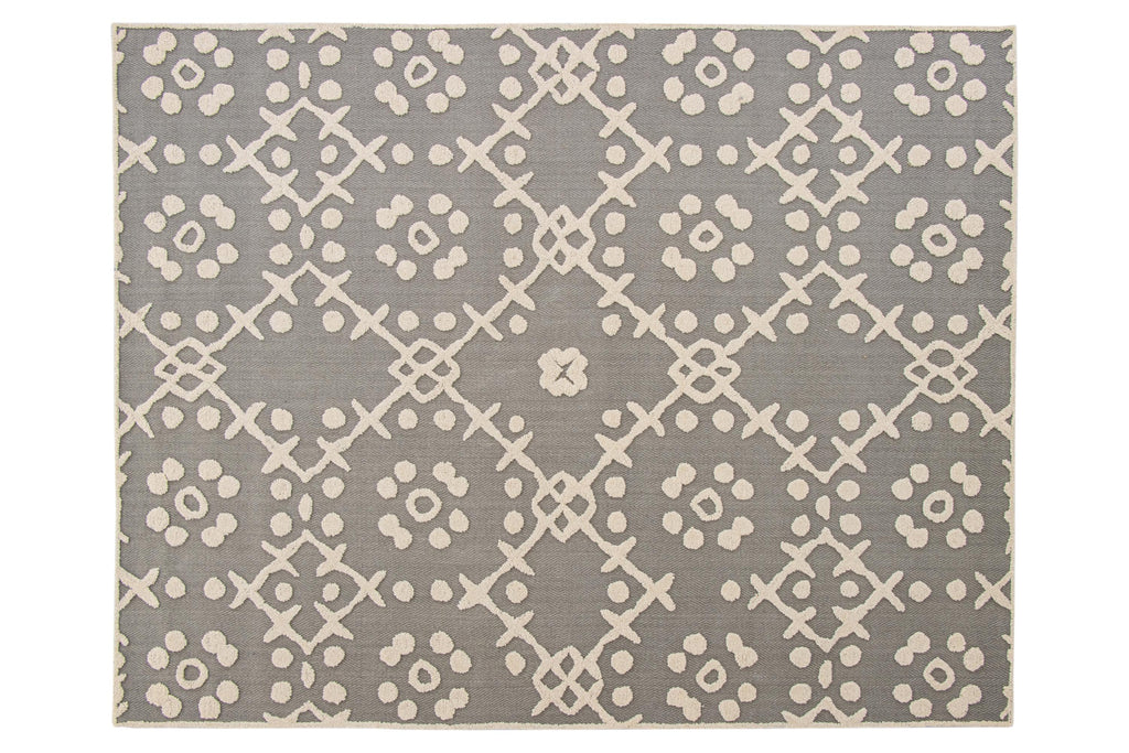 No tariff Hand Tufted 5X8  8X10  Grey Ivory  wool  geometric modern rug for living room, bedroom and dining room