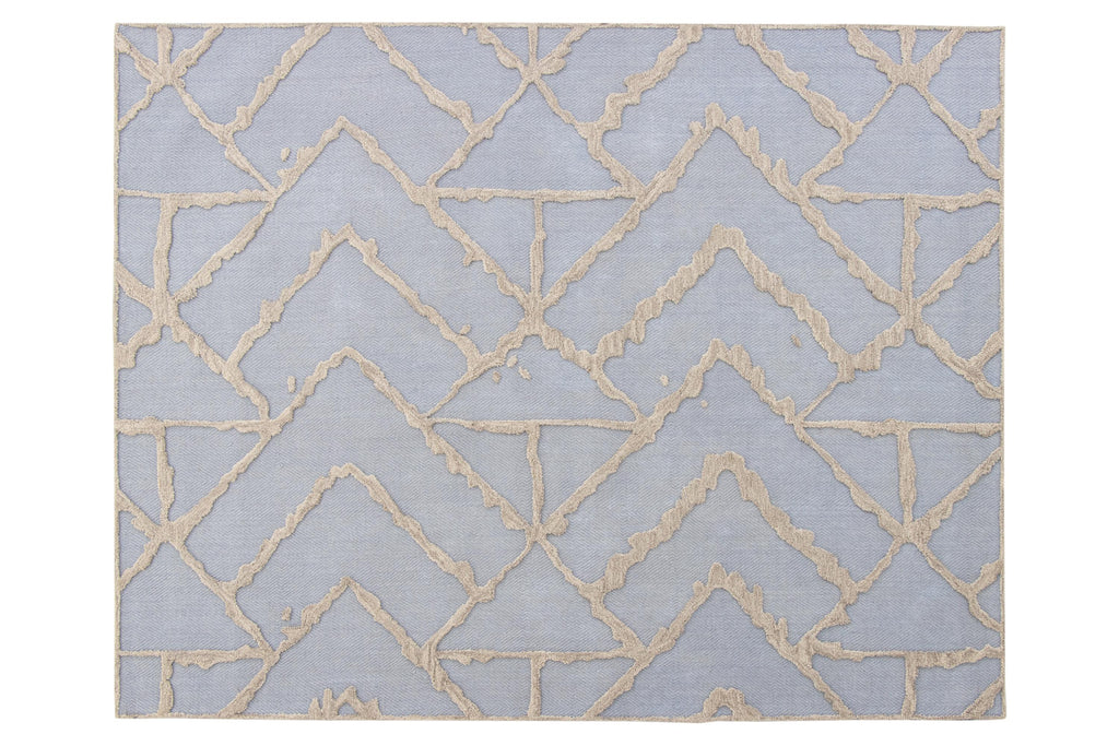 Hand Tufted 5X8  8X10  Blue Beige  wool  geometric modern rug for living room, bedroom and dining room
