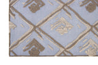 No tariff Hand Tufted 5X8  8X10  Blue Brown  wool  geometric modern rug for living room, bedroom and dining room