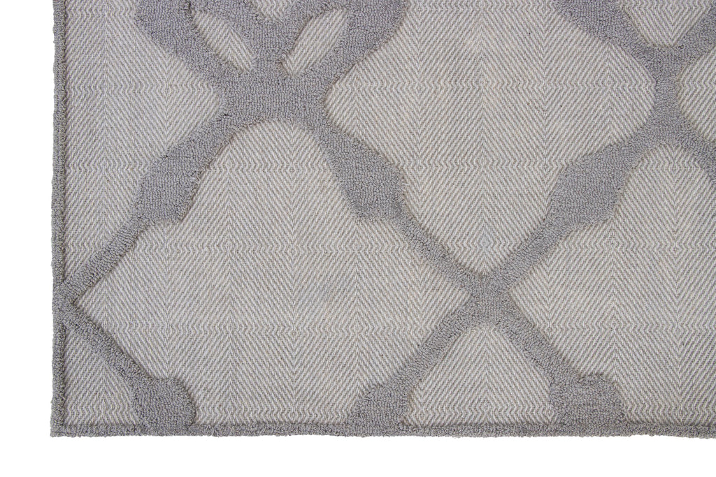 No tariff Hand Tufted 5X8  8X10 Grey Grey  wool  geometric modern rug with high low texture,  for living room, bedroom and dining room