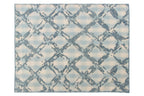 Coastal Gingham Hand-Tufted Rug | Blue & Cream High Low Textured Plaid Area Rug