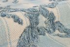 Coastal Gingham Hand-Tufted Rug | Blue & Cream High Low Textured Plaid Area Rug