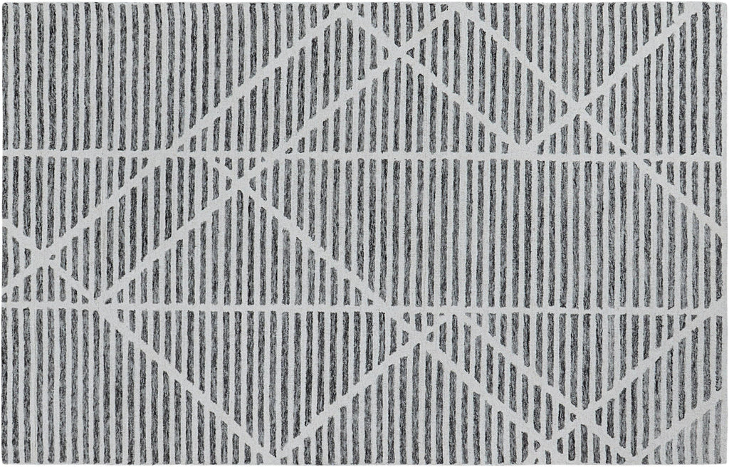 Modern Geometric Hand-Tufted Wool Rug | Abstract Striped Area Rug for Living Room & Bedroom
