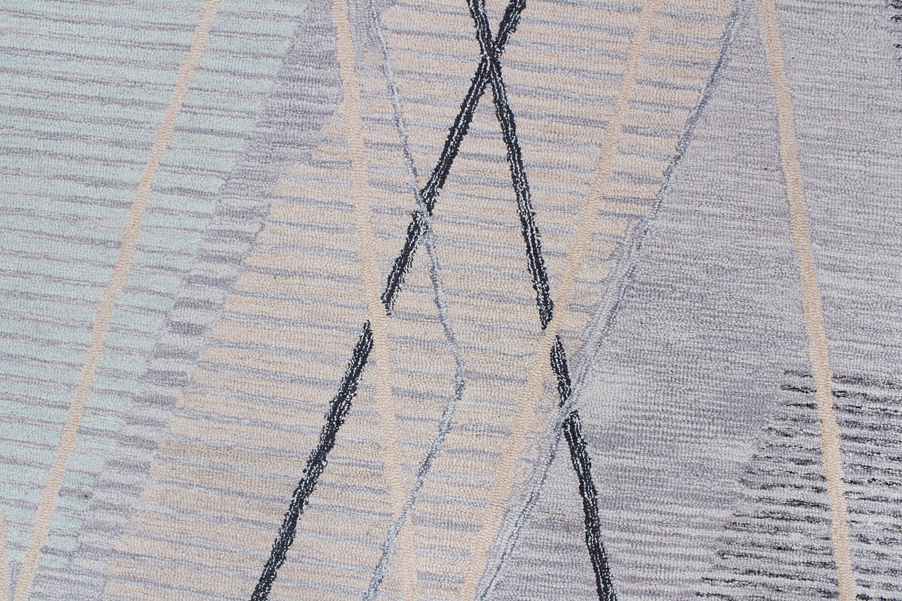 Hand Tufted 5X8, 8X10 and 9X12 ft Charcoal Green wool  geometric modern handmade rug for living room
