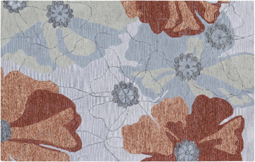 Botanical Bloom Hand-Tufted Floral Area Rug - Terracotta, Sage & Slate