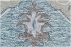 5x8 ft Serene Heritage Hand-Tufted Wool Rug | 8x10 ft Dusty Blue & Sage Medallion