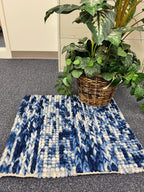 Handwoven Wool Braided Rug, Geometric Modern Design, Small Spaces