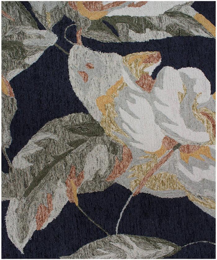 Midnight Magnolia: Hand-Tufted Floral Area Rug (8' x 10')