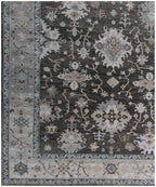 9X12 ft Charcoal Silver Hand Knotted area Rug