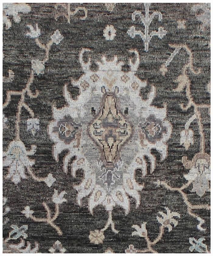 9X12 ft Charcoal Silver Hand Knotted area Rug