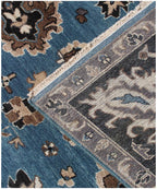 M .Blue Brown Hand Knotted area Rug 6X9 & 8X10 handmade Persian rug for living room, bedroom and dining roomvintage rug