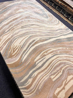 Abstract Marble Hand-Tufted Wool Rug – Earth Tone Series