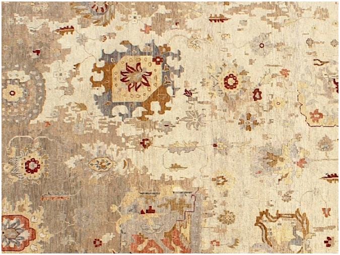 Hand Knotted Wool Area Rug 5x8, Beige Persian Rug