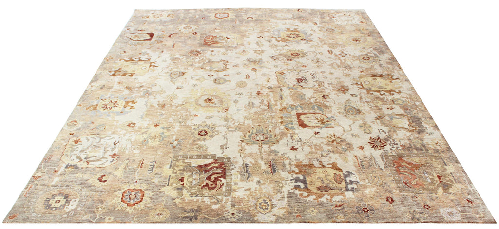 Hand Knotted Wool Area Rug 5x8, Beige Persian Rug