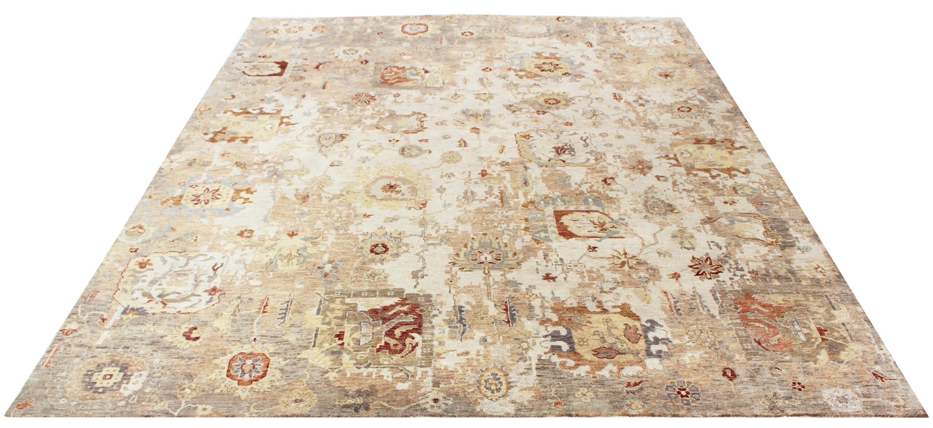 Hand Knotted Wool Area Rug 5x8, Beige Persian Rug