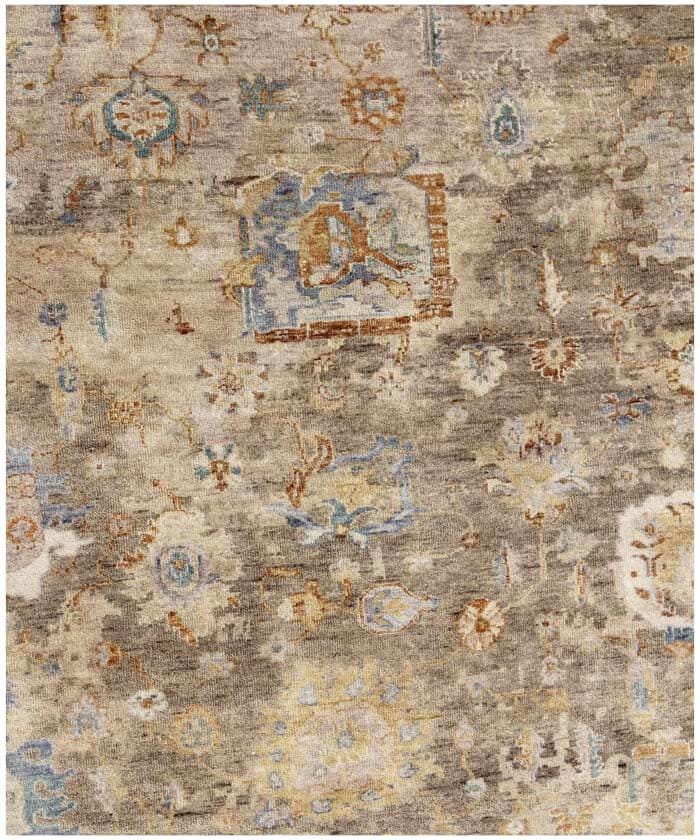 Muted Brown Hand Knotted area Rug 8X10, 9X12  handmade transitional Persian rug for living room, bedroom and dining room.
