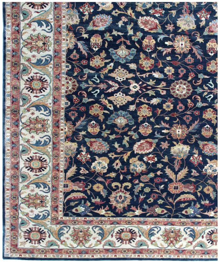 8x10 Hand-Knotted Navy Serapi Wool Rug
