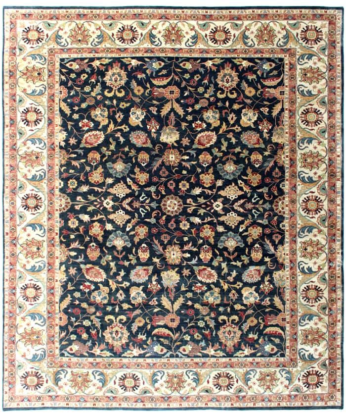 8x10 Hand-Knotted Navy Serapi Wool Rug