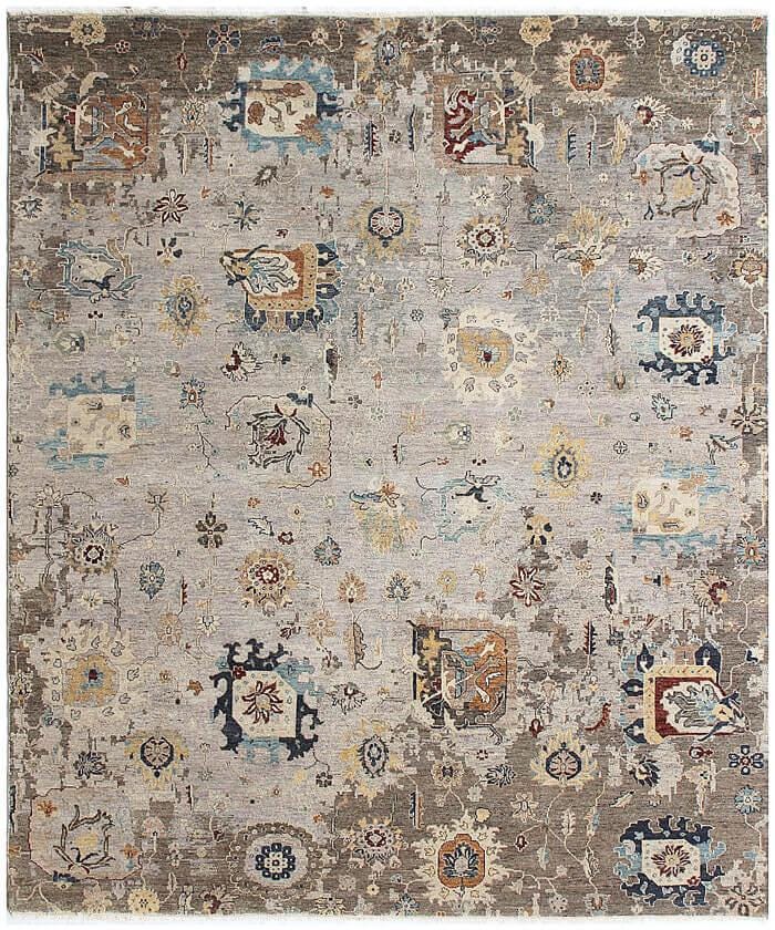 Hand Knotted Wool Area Rug, Transitional Persian Style, 8x10, 9x12