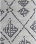 Ivory gray Moroccan rug geometric pattern handmade 8x10 rug for bedroom, living room, cozy reading room area rug