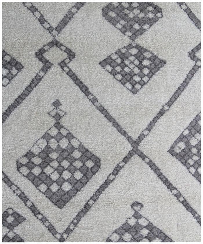 Ivory gray Moroccan rug geometric pattern handmade 8x10 rug for bedroom, living room, cozy reading room area rug