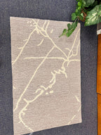 Beautiful Rust, Ivory, Gray modern handtufted 2.6x4 handmade rug for entry way, bedside, any cozy reading corners. perfect for small spaces