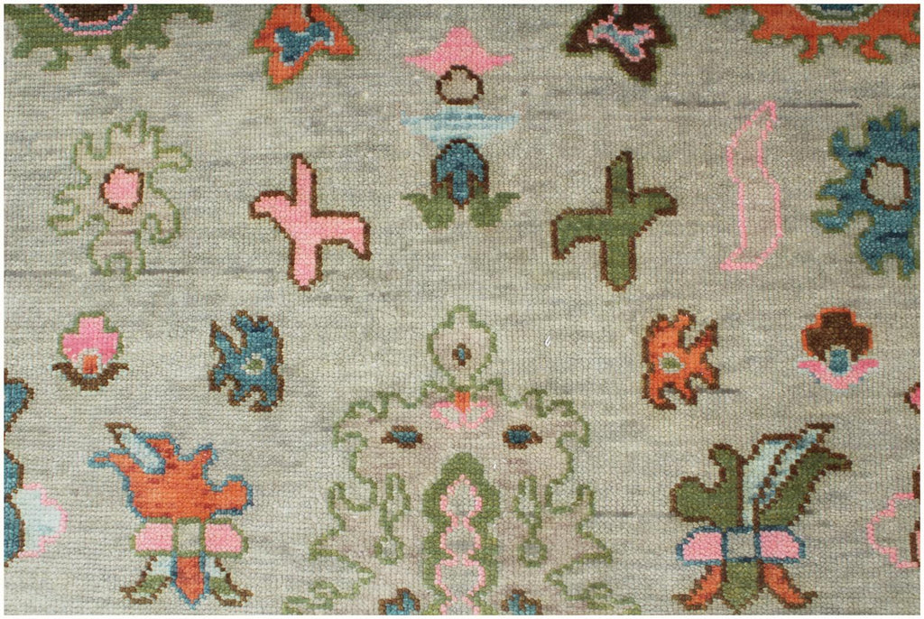 8x10 ft and 9x12 ft Pastel Garden Hand-Knotted Oushak Wool Rug