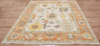 8X10 ft Elegant Salmon & Apricot Hand-Knotted Oushak Wool Rug, available in 9x12 and 10x14 ft