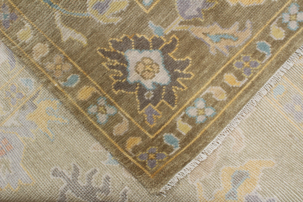 Verdant Oushak Turkish design –Hand-Knotted premium quality Wool Rug - Luxurious Moss Green/Olive Rug for Living Room, Bedroom & Dining Hall