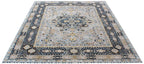 Timeless Elegance: Hand-Knotted Wool Medallion Rug in Celestial Blue & Gold