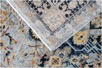 Timeless Elegance: Hand-Knotted Wool Medallion Rug in Celestial Blue & Gold