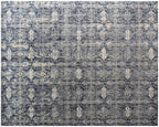 Grey Hand Knotted area Rug 9X12 handmade Persian transitional rug for living room, bedroom and dining room study room, office