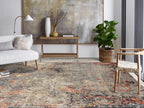 Hand knotted 12x15 Wool Rug - Distressed 5x8 Blue Red Cream Area Rug - Large 9x12 10x14 - Modern Transitional Oushak Style - Living Room Rug