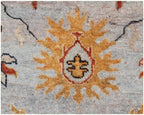 Hand Knotted Wool Rug Capri Distressed Transitional Area Rug for Living Room - Gray Blue Muted Oriental Carpet - 4x6 8x10 9x12 Large Custom