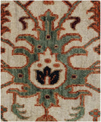 9x12 Ivory Hand Knotted Serapi Heriz Wool Rug - Large Antique Style Terracotta Area Rug