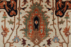 9x12 Ivory Hand Knotted Serapi Heriz Wool Rug - Large Antique Style Terracotta Area Rug