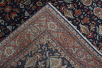 8x10 Hand Knotted Wool Rug - Navy Blue & Rust Traditional Oriental Area Rug