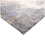 Luxury Abstract Sunburst Wool & Bamboo Silk Area Rug - Gold, Lavender Celestial Shimmer Carpet - Modern Art Decor - Multiple Sizes Available