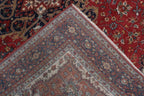 8x10 Persian Heriz Serapi Rug, Red & Cream Hand-Knotted Wool Area Rug, Vintage Medallion Carpet for Living Room, Authentic Oriental Rug